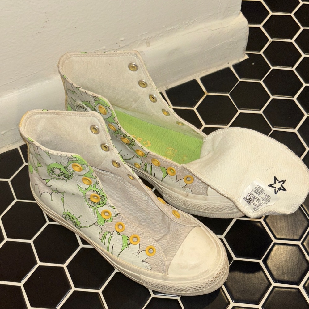 Floral High-Top Sneakers